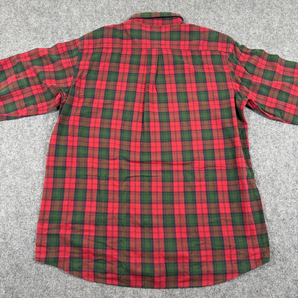 LL Bean Flannel XXL Tall Red Green Plaid Shirt Long Sleeve Button Down Men's - Picture 6 of 9